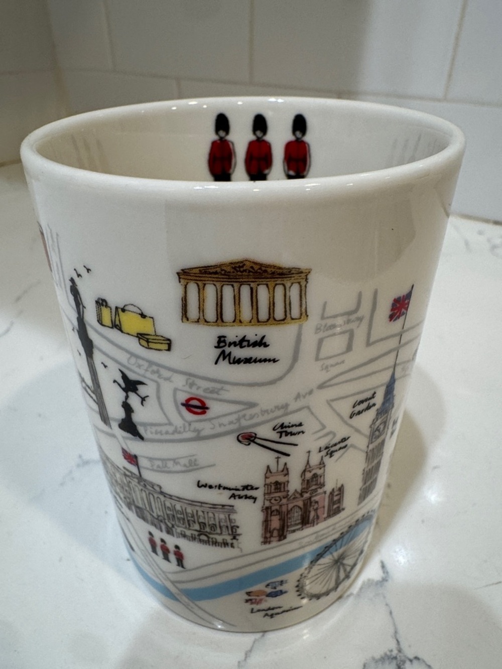 London Illustrated Ceramic Mug - White Travel Design - Picture 8 of 12